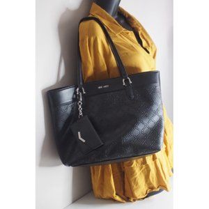 Nine West Black and Silver Tote Like Vegan New